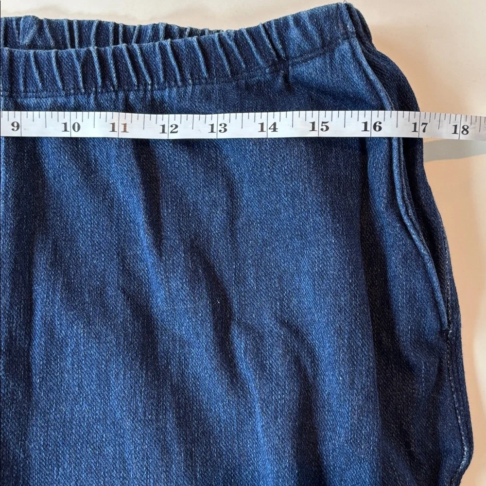 Lands’ End Pull-On Denim Pants Women’s Size M 10–12 Elastic Waist Straight Leg - Picture 4 of 7